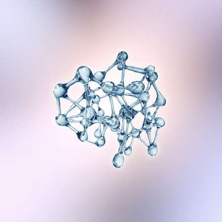 Molecule illustration over blue background, with Life and biology, medicine scientific, molecular research. 3D renderingの写真素材