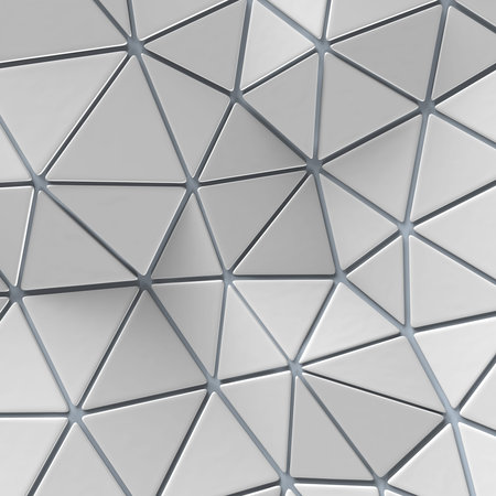 Abstract, geometric triangle silver mosaic background. 3D rendering