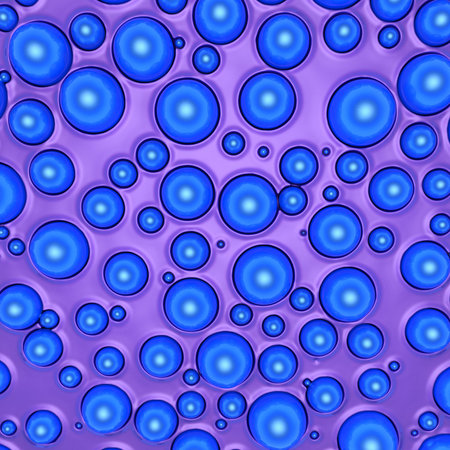Abstract background of small rings in blue colors. 3d rendering