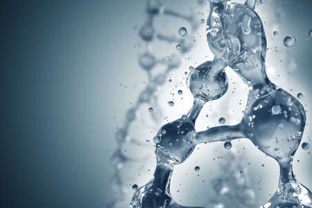 DNA molecules on the beautiful backdrop. 3d renderingの写真素材