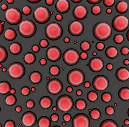 Abstract background of small rings in red colors. 3d rendering