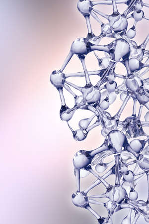 Molecule illustration over blue background, with Life and biology, medicine scientific, molecular research. 3D renderingの写真素材