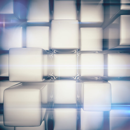 Abstract background of cubes in gray toned. 3d rendering