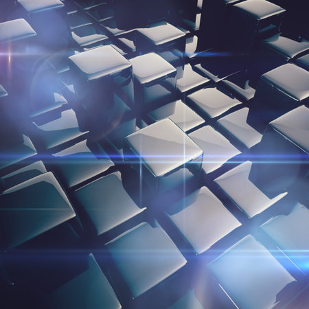 Abstract background of cubes in gray toned.