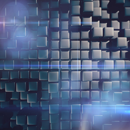 Abstract background of cubes in gray toned.