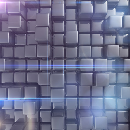 Abstract background of cubes in gray toned.