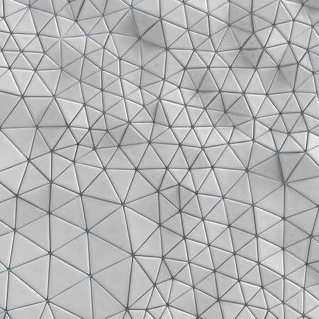 Abstract, geometric triangle silver mosaic background. 3D rendering