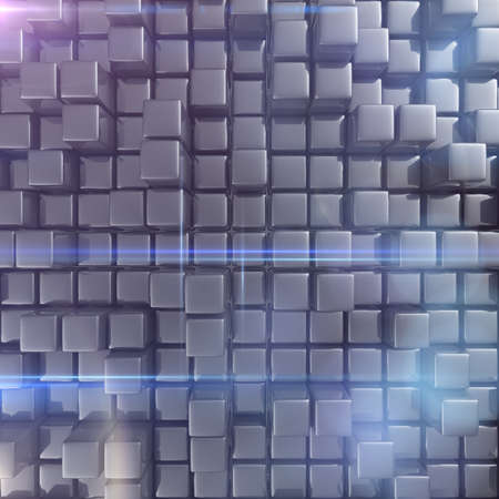 Abstract background of cubes in gray toned. 3d renderingの写真素材