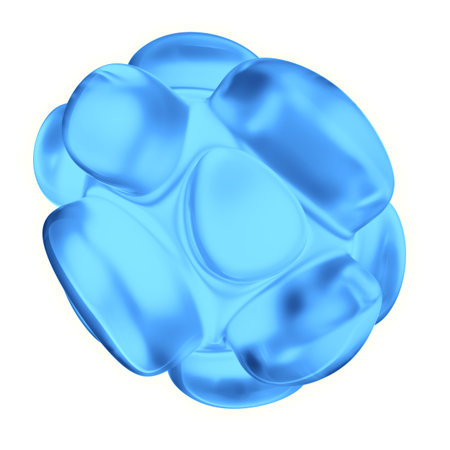 Blue crystal abstract. Jewelry concept. Isolated on white background. 3D renderingの写真素材