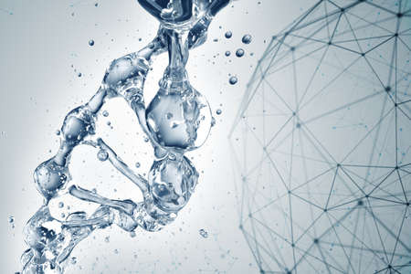 Science background with DNA molecules. 3D renderingの写真素材