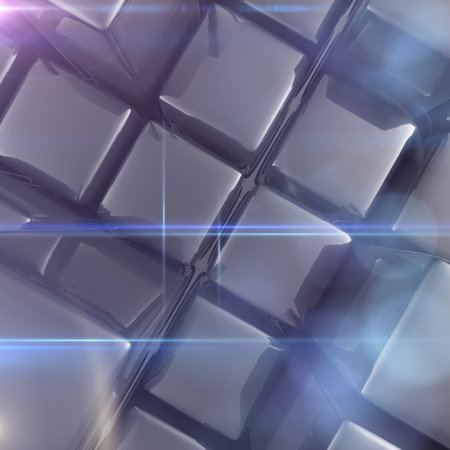 Abstract background of cubes in gray toned. 3d rendering