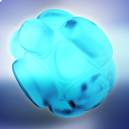 Blue crystal abstract. Jewelry concept 3D rendering
