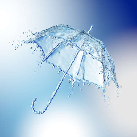 Water splash in the form of a umbrella. 3d renderingの写真素材