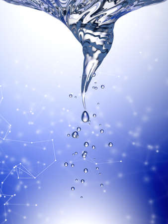 Whirlpool in blue water. 3d renderingの写真素材