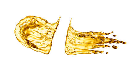 oil splash on white background. 3d renderingの写真素材