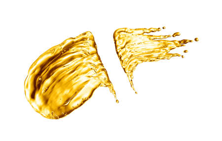 oil splash on white background. 3d renderingの写真素材