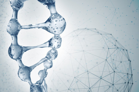 Science background with DNA molecules. 3D rendering
