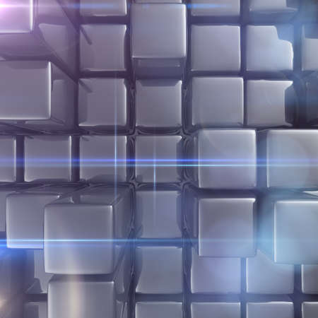 Abstract background of cubes in gray toned. 3d renderingの写真素材