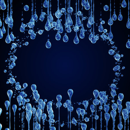 3D detailed illustration of a drop of water. Black backgroundの写真素材