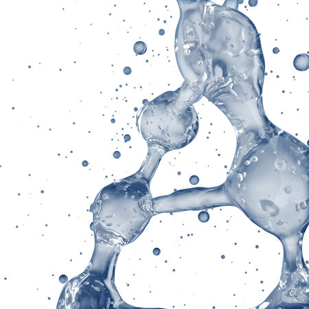 Science background with DNA molecules from water on white. 3D rendering