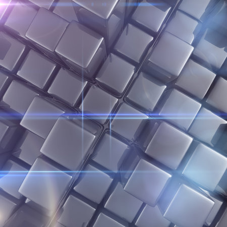 Abstract background of cubes in gray toned.