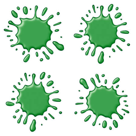 abstract color splash set isolated on white background. 3Dの写真素材