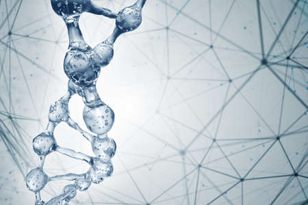 Science background with DNA molecules. 3D renderingの写真素材