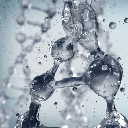 DNA molecules on the science background. 3d renderingの写真素材