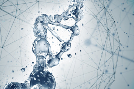 Science background with DNA molecules. 3D rendering