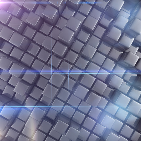 Abstract background of cubes in gray toned.