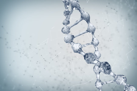 Science background with DNA molecules. 3D rendering