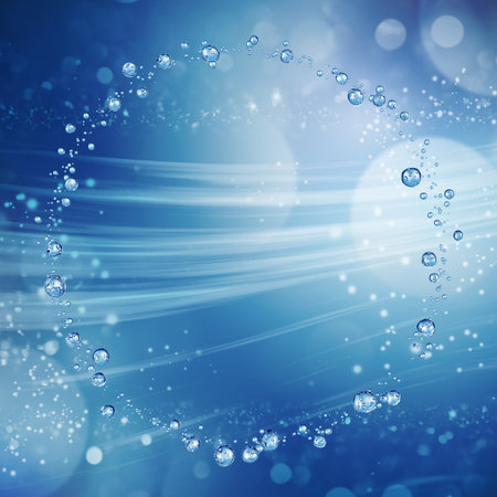 3D detailed illustration of a drop of water. Blue background