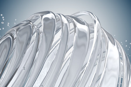 3D striped decorative balls. Abstract 3d illustration. Glassの写真素材