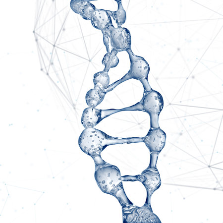 DNA molecules design illustration. 3d renderingの写真素材