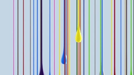 3D multicolor colorful glossy paint blobs dripping . 3dの写真素材