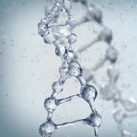 DNA molecules on the science background. 3d renderingの写真素材
