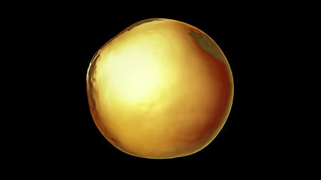 Oil Drops on black background. 3dの写真素材