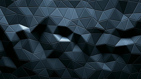 abstract triangular crystalline background animation. 3d