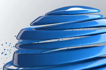 3D striped decorative balls. Abstract 3d illustration. Blueの写真素材