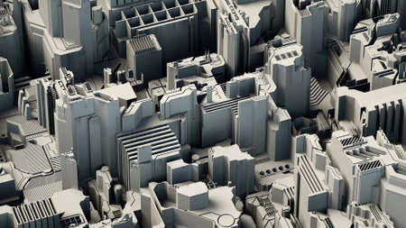 Abstract technological background made of different element printed circuit board and flares. 3d renderingの写真素材