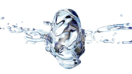 Water Drops on White background. 3dの写真素材