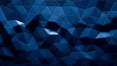 Abstract Polygonal Geometric background blue color 3dの写真素材