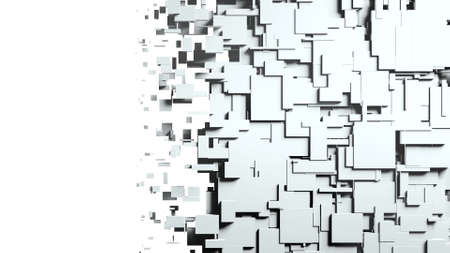 Black and white cubes screen wipe transition. 3Dの写真素材