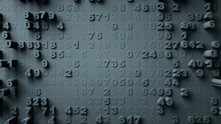 Abstract Numbers Random Motion 3d