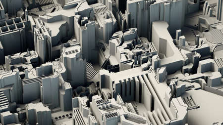 Abstract technological background made of different element printed circuit board and flares. 3d renderingの写真素材