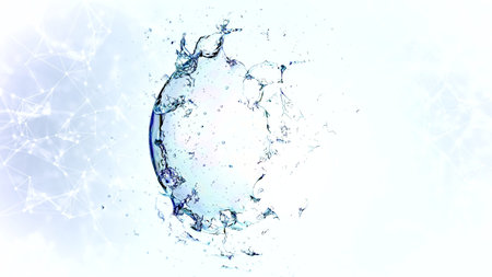 3d soap transparent bubble in the deformation. 3d