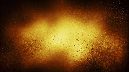 Particle seamless background on gold festive concept. 3d renderingの写真素材