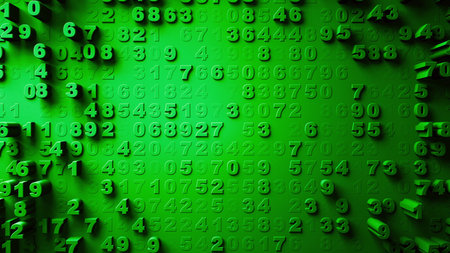 Abstract Numbers Random Motion green color
