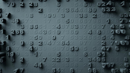Abstract Numbers Random Motion 3d