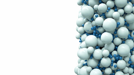 Colorful abstract chaotic structure balls background, pharmacy and medical concept, isolated on...